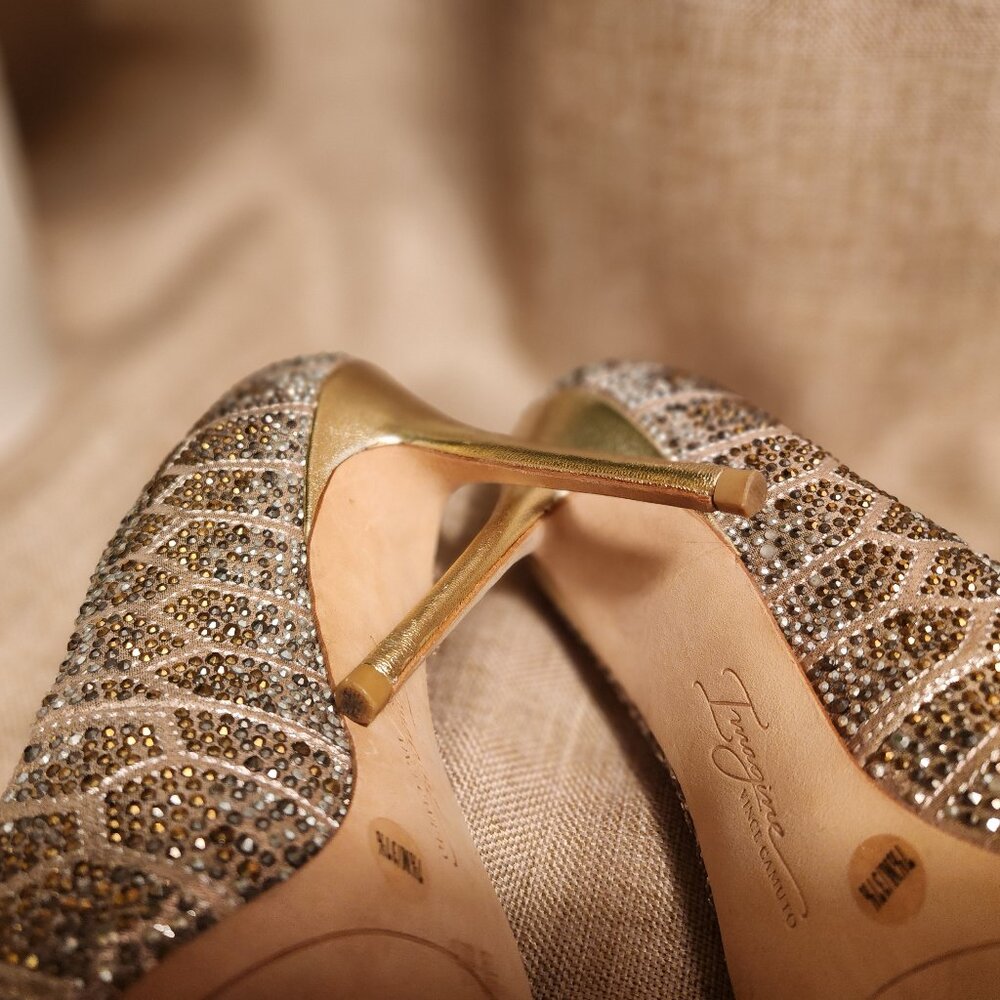 Vince Camuto Imagine Camino Oliver Sparkly Rhinestone Embellished Heels Size 7.5 - Picture 11 of 12